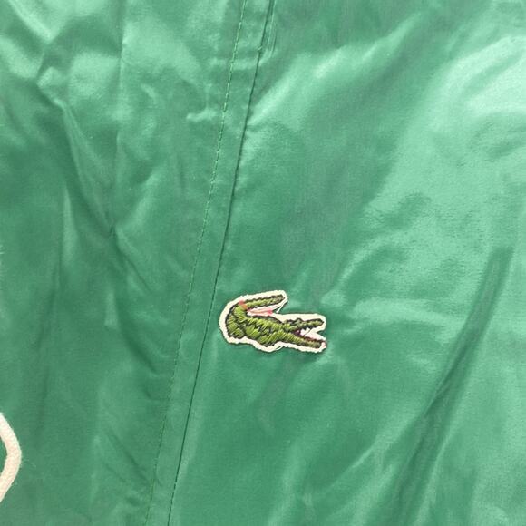 Vintage 80's Lacoste Windbreaker Pullover Hooded Packable Jacket size S green - Picture 3 of 11